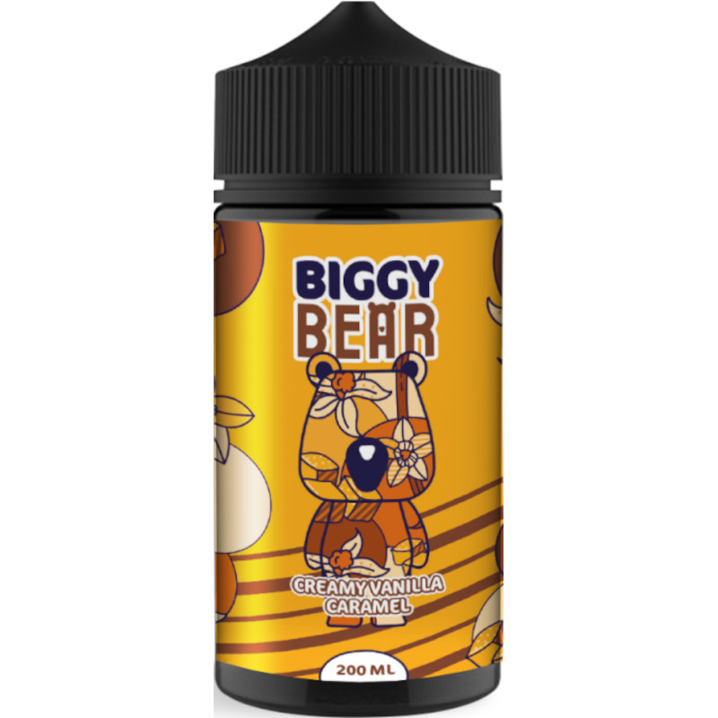 Savourez l’intensité d’une crème vanille fondue dans un caramel onctueux avec Creamy Vanilla Caramel, le e-liquide XXL signé Biggy Bear.
