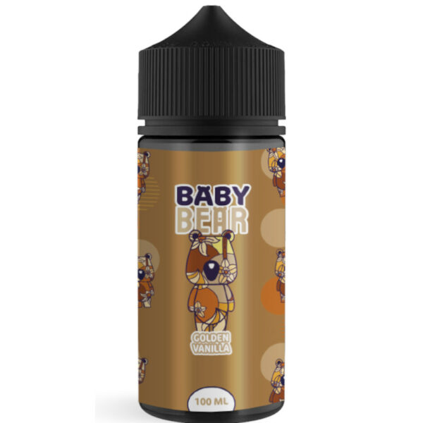 Golden Vanilla de Baby Bear combine vanille sucrée et crème custard dans une vape crémeuse, douce et généreuse. Format 100 ml prêt à booster.