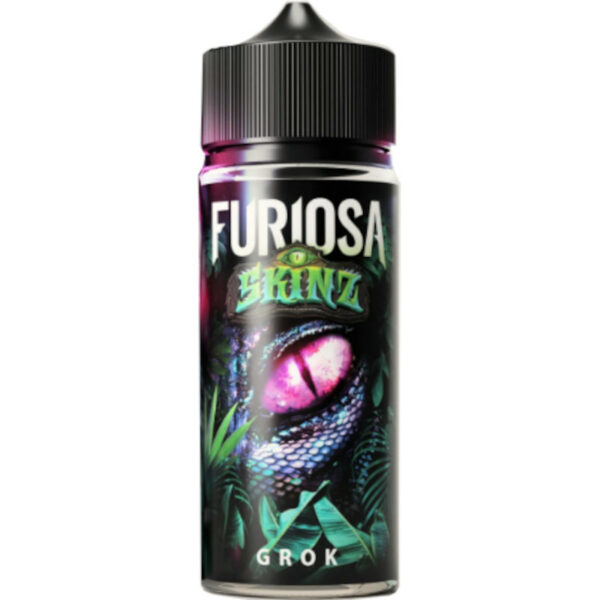 Grok Furiosa Skinz Vape 47 associe pitaya, grenade et pamplemousse dans une recette fruitée intense. Format 80 ml, PG/VG 30/70, jusqu’à 6 mg/ml de nicotine.