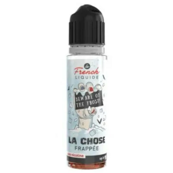 Café frappé, caramel fondant, vanille et fruits à coque dans une version fraîche du classique La Chose. Disponible en 50 ml, signé Le French Liquide.