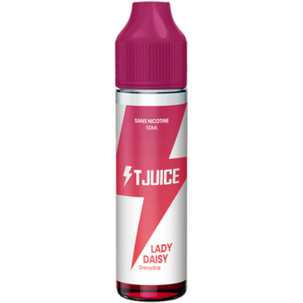 TJuice vous transporte dans un jardin aromatique avec Lady Daisy : grenade, cranberry et une pointe de vanille pour une vape aussi élégante que savoureuse.