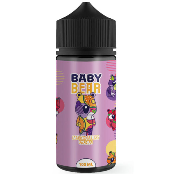 Melon Berry Lychee de Baby Bear associe melon, baies rouges et litchi dans une recette douce, fraîche et exotique. Format 100 ml prêt à booster.