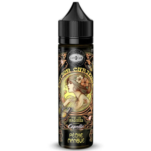 Pêche Mangue de Curieux vous offre une vape douce et exotique en 50 ml. Une création fruitée et ensoleillée sur base végétale.