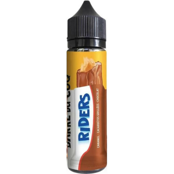 Laissez-vous tenter par Riders, un e-liquide intense de la gamme Barre du Coq. Caramel fondant, cacahuètes grillées et chocolat noir : un trio gourmand et puissant signé Airomia.