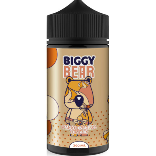Une crème vanille fondante et onctueuse à vapoter sans modération. Smooth Vanilla Custard 200 ml, la gourmandise grand format signée Biggy Bear.