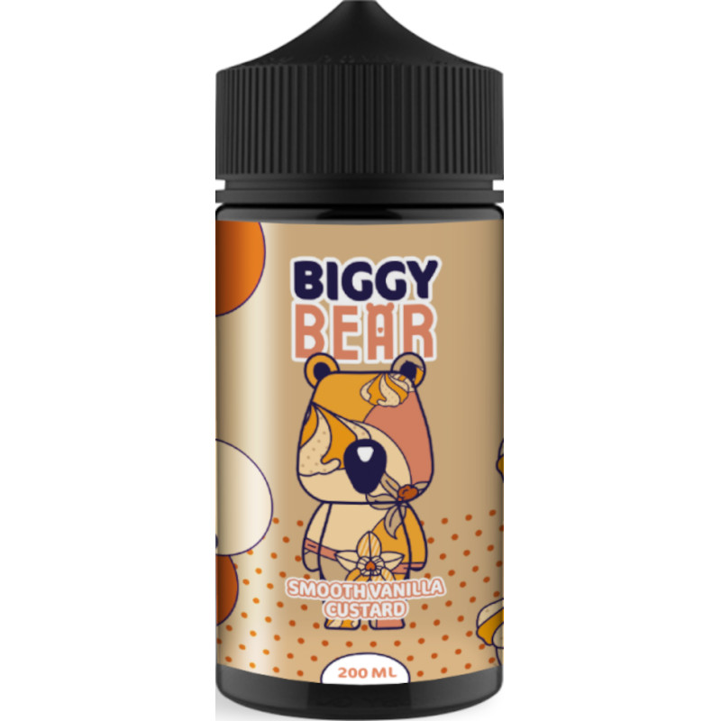 Une crème vanille fondante et onctueuse à vapoter sans modération. Smooth Vanilla Custard 200 ml, la gourmandise grand format signée Biggy Bear.