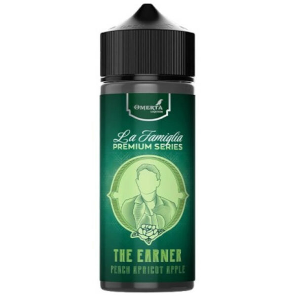 The Earner par Omerta Liquids : un mix sucré et juteux de pomme, abricot et pêche en 100 ml, parfait pour les amateurs de fruités estivaux.