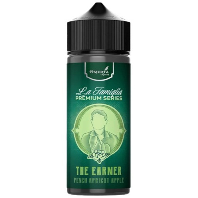 The Earner par Omerta Liquids : un mix sucré et juteux de pomme, abricot et pêche en 100 ml, parfait pour les amateurs de fruités estivaux.