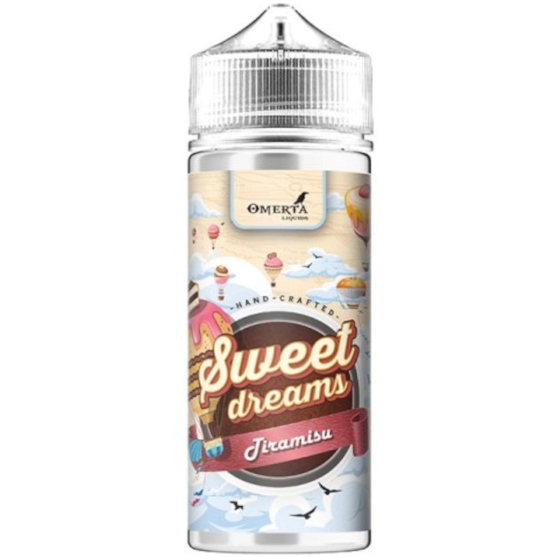 Tiramisu de Omerta Liquids mêle mascarpone, café, cacao et notes de rhum pour une vape gourmande et raffinée en 100 ml.