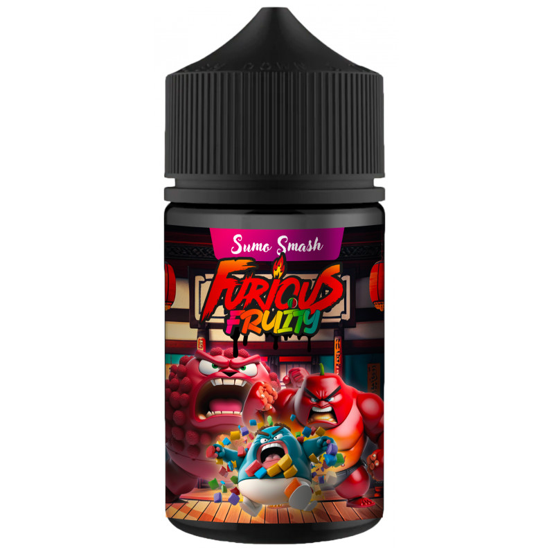 Sumo Smash 50 ml, l’e-liquide fruité et gourmand signé Made in Vape. Arlequin, pomme et framboise fusionnent dans un smoothie légèrement frais et percutant.