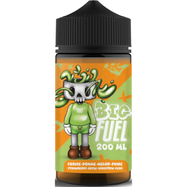 Big Fuel propose un mix fruité unique. Fraise, pomme, melon et poire s’unissent dans un grand format de 200 ml.