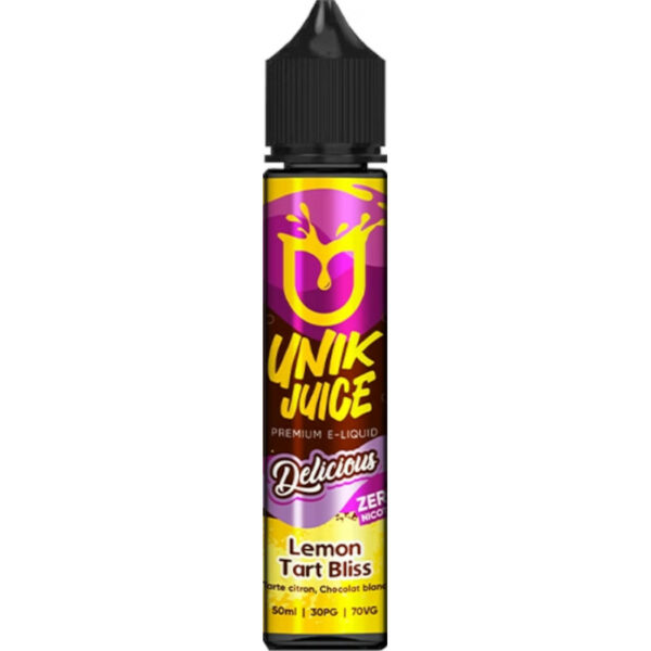 Lemon Tart Bliss Délicious par Unik Juice marie tarte citron et chocolat blanc dans une recette gourmande, acidulée et unique.