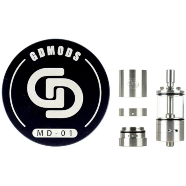 Le reconstructible innovant signé GD Mods. MD-01 RTA : 5,5 ml, airflow réglable MTL/DL, tanks interchangeables et saveurs précises.