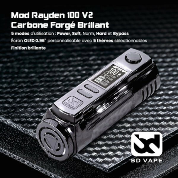 Mod Rayden 100 V2 Carbone BD Vape – Édition Limitée