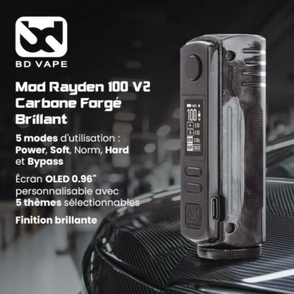 Mod Rayden 100 V2 Carbone Forgé Brillant Édition Limitée | BD Vape – Image 4