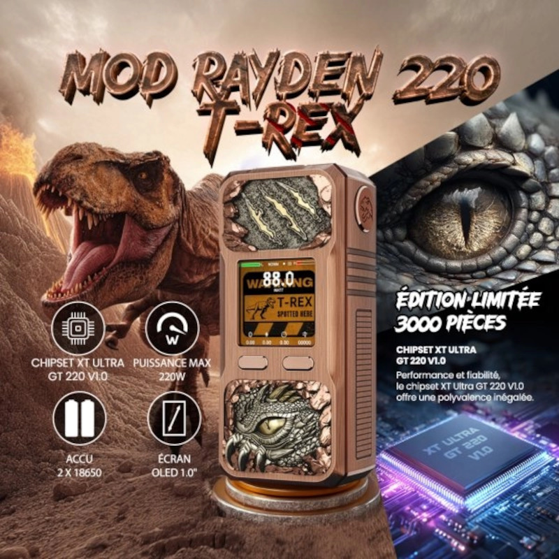 Mod Rayden 220 T-Rex Limited Edition BD Vape
