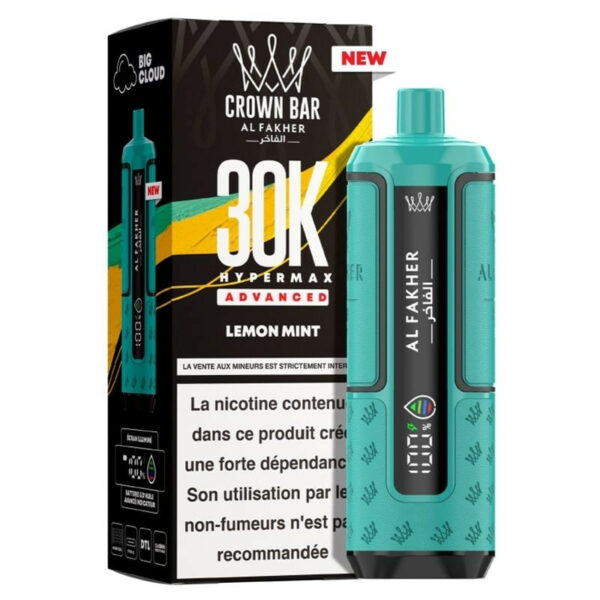 Crown Bar HyperMax 30K Lemon Mint 30000 bouffées