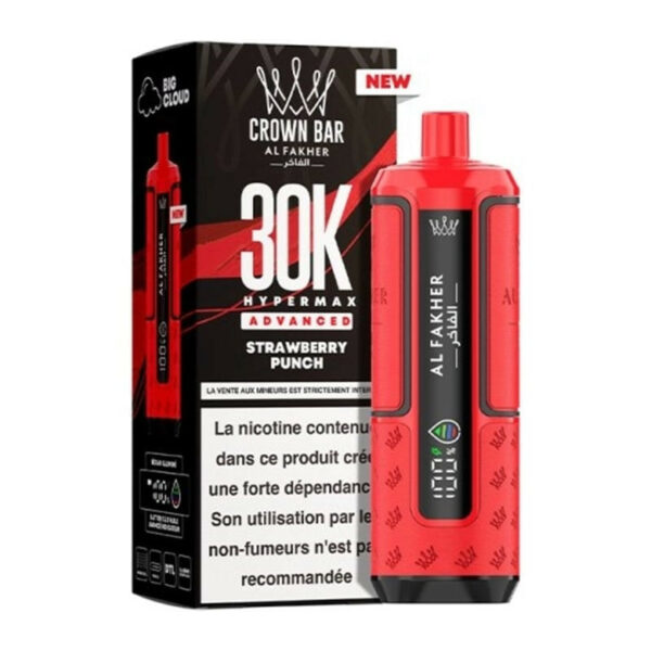 Crown Bar HyperMax 30K Strawberry Punch 30000 bouffées