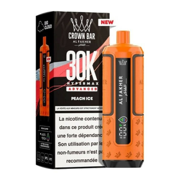 Crown Bar HyperMax 30K pêche glacée 30000 bouffées
