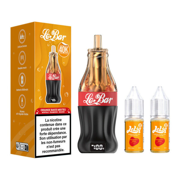 Puff Le Bar 40K Orange Berry 40000 bouffées rechargeable