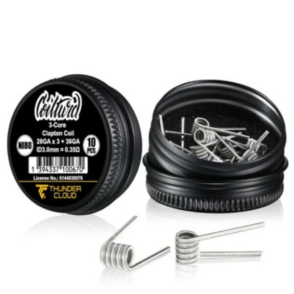 3-Core Clapton Coils Ni80 0.35Ω Thunder Cloud x Coilturd