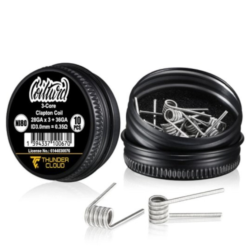 3-Core Clapton Coils Ni80 0.35Ω Thunder Cloud x Coilturd