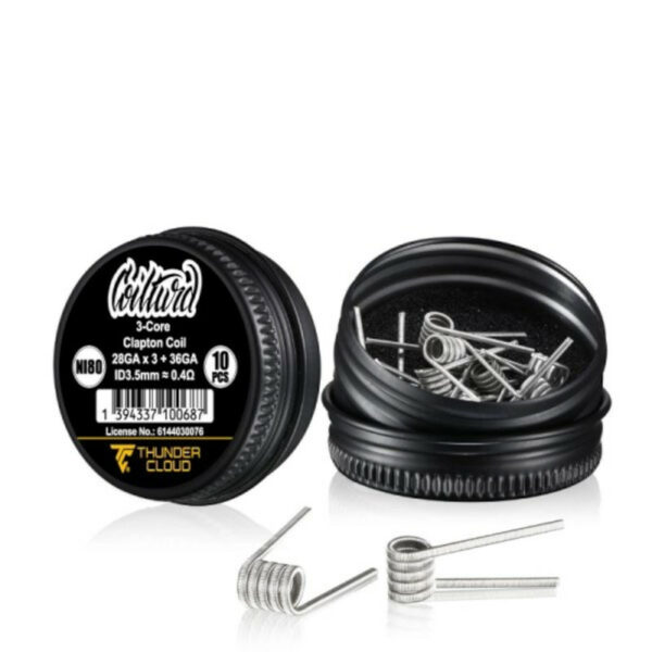 3-Core Clapton Coils Ni80 0.4Ω Thunder Cloud x Coilturd