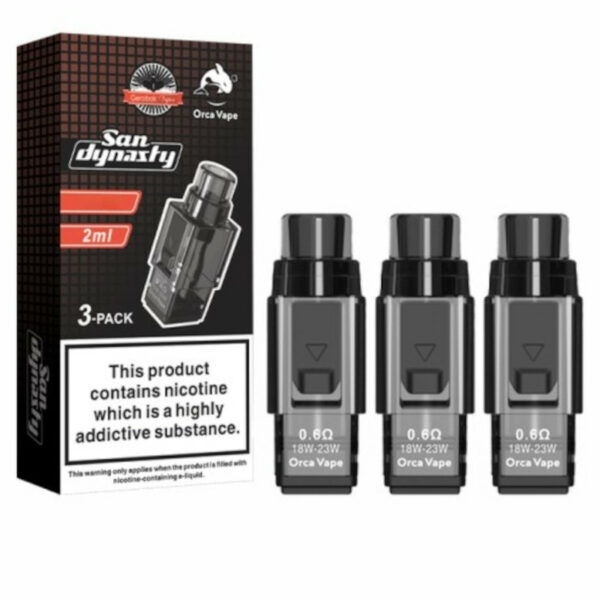 Cartouches Dynasty Nano 2ml Orca Vape pack de 3 0.61