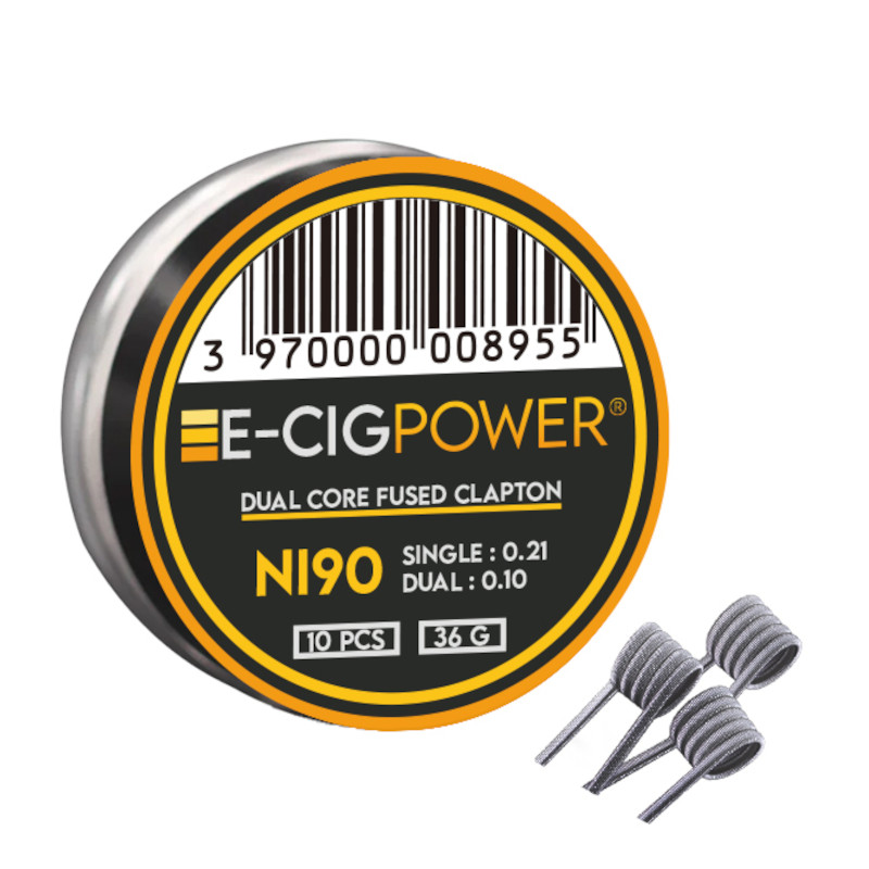 Ni90 Dual Core Fused Clapton X10 E-Cig Power Coil Préfabriqué