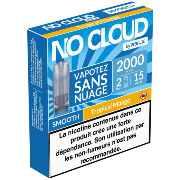 Cartouches No Cloud Smooth RELX 15mg | 2 x 2ml Tropical Mango